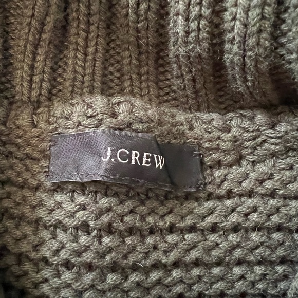J. Crew Olive Green Turtleneck Poncho Sweater - Picture 8 of 11
